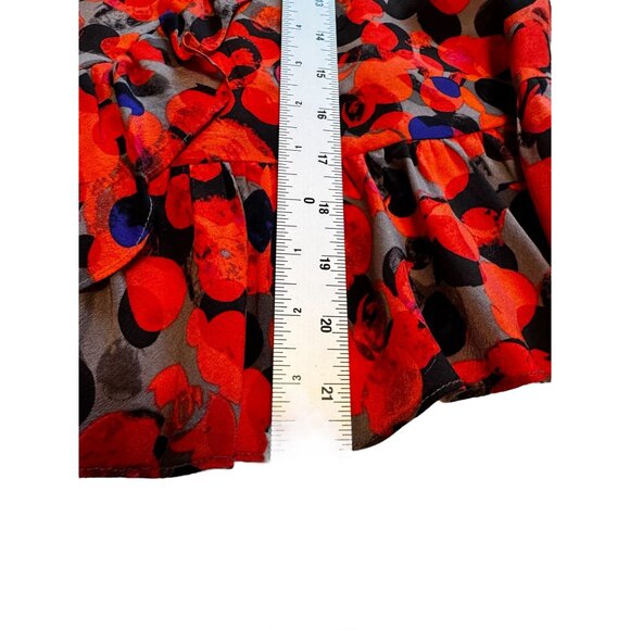 HD In Paris Anthropologie 100% Silk Blouse US 2 UK 06 Ruffle Peplum Polka Dot - Picture 7 of 8